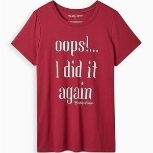 Torrid Britney Spears Oops I Did It Again Classic Fit Tee Shirt